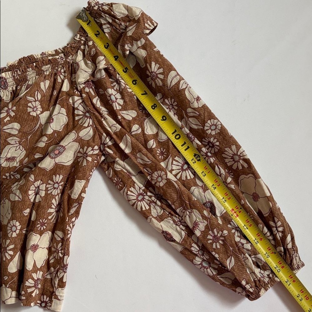 Free People Top Blouse Miss Daisy Printed Top Floral Boho shirt size XS - Picture 16 of 16